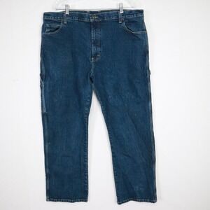 Dickies Jeans Mens 40x30 Carpenter Painter Utility Work Stretch Flex Denim Blue